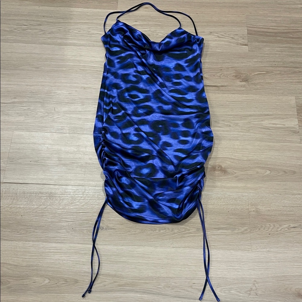 ASOS Purple and Black Animal Print Mini Dress